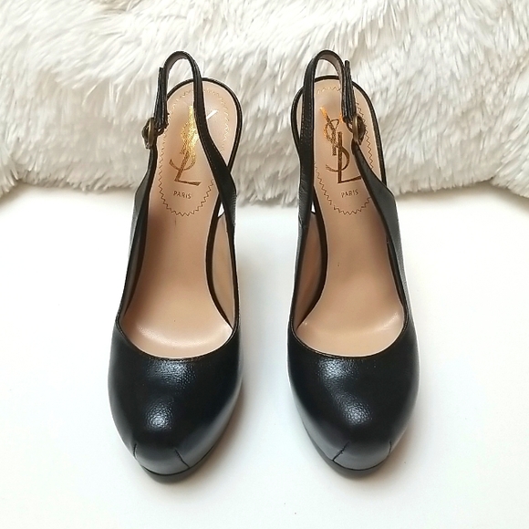 Yves Saint Laurent Black Slingbacks - Picture 3 of 6